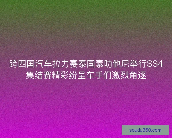 跨四国汽车拉力赛泰国素叻他尼举行SS4集结赛精彩纷呈车手们激烈角逐